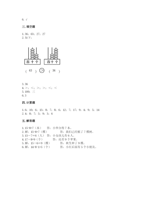 沪教版一年级下册数学第二单元 100以内数的认识 同步练习及答案1套.docx