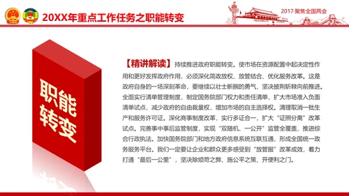 党政大气关注民生聚焦两会党课培训PPT
