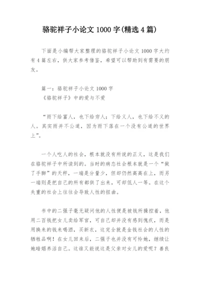 骆驼祥子小论文1000字(精选4篇).docx