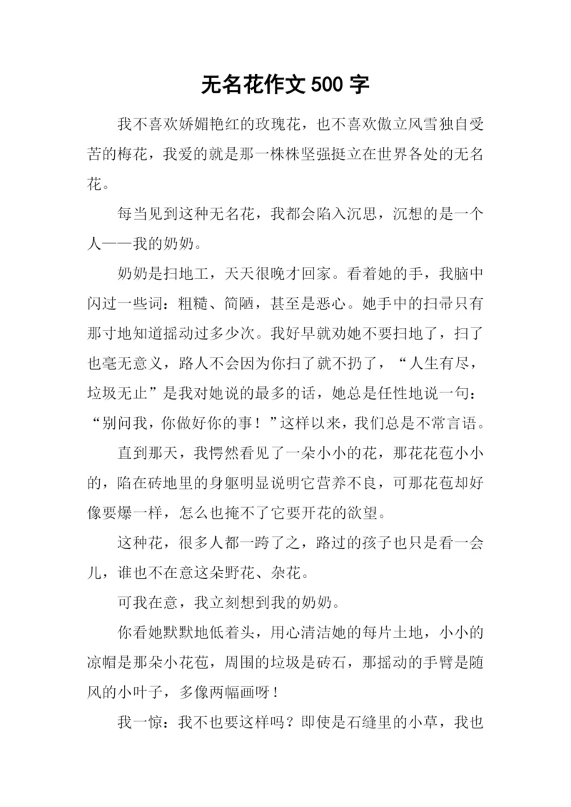 无名花作文500字.docx