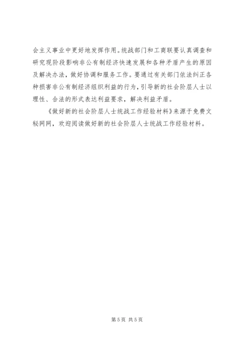 做好新的社会阶层人士统战工作经验材料 (4).docx