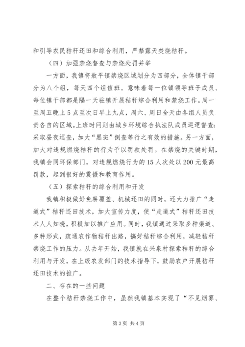 乡镇政府对秸秆综合利用和禁烧工作总结.docx