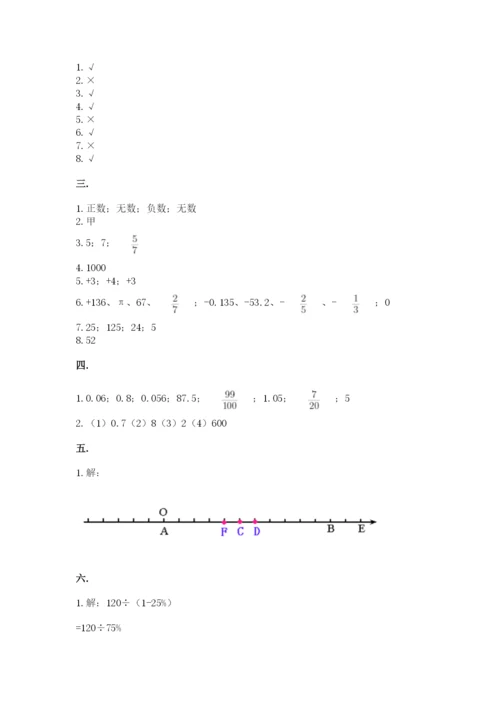 小学六年级下册数学摸底考试题含答案（能力提升）.docx