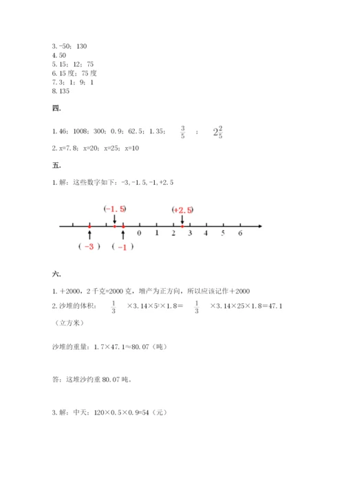 小学六年级数学毕业试题【精练】.docx