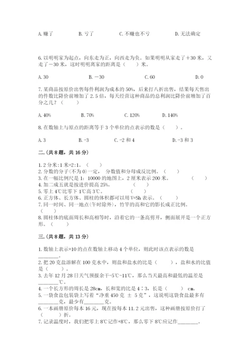 人教版六年级数学小升初试卷及答案【典优】.docx