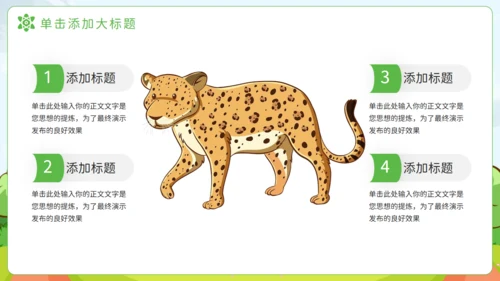 猎豹动物知识普及通用PPT模板