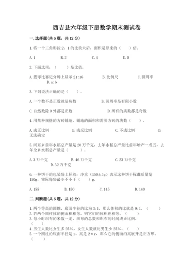 西吉县六年级下册数学期末测试卷（历年真题）.docx