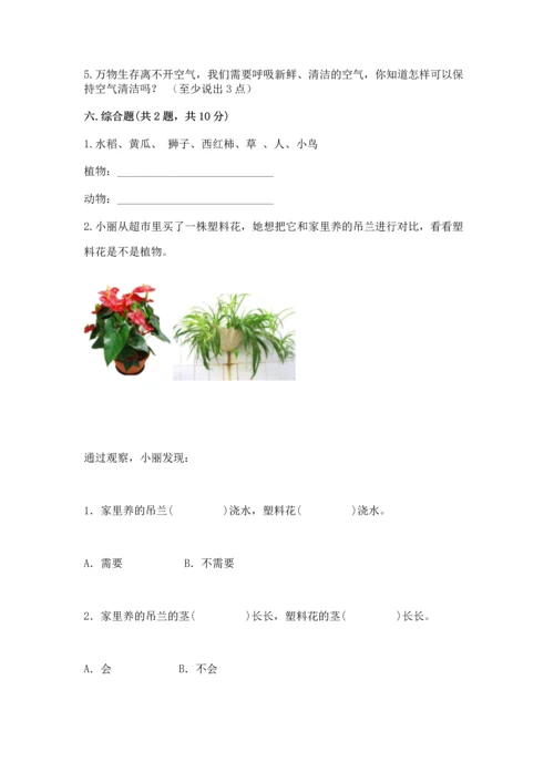 苏教版一年级下册科学期末测试卷含完整答案（网校专用）.docx