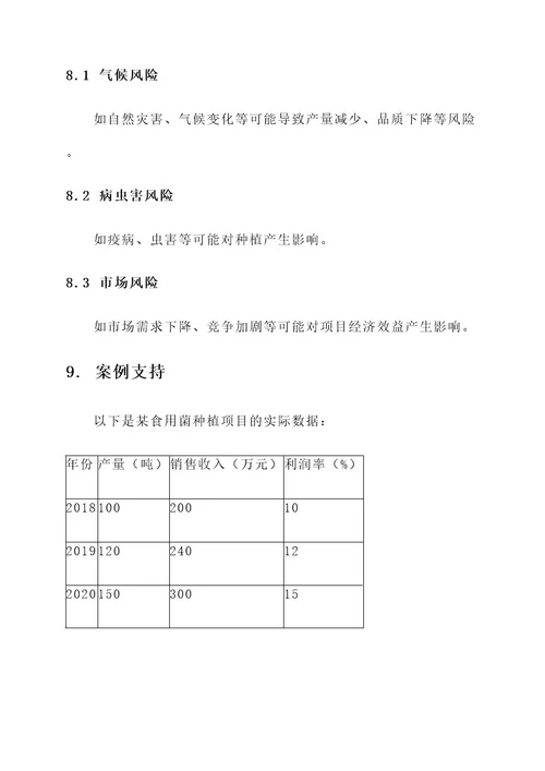 食用菌种植项目建设方案