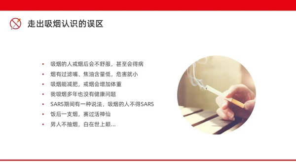 红色水彩简约商务控烟企业培训PPT课件禁烟