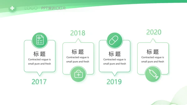 绿色清新医疗年终工作总结PPT