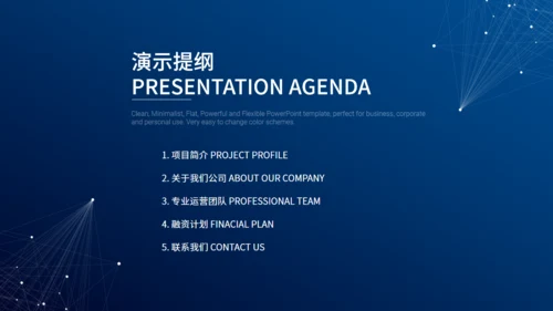 精致点线科技感商务通用PPT模板