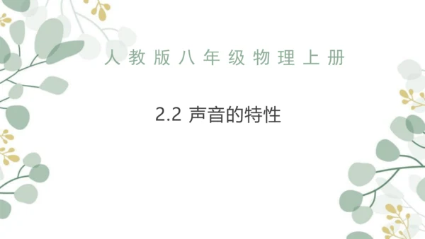 人教版八年级物理上册 2.2 声音的特性 课件（28页ppt）
