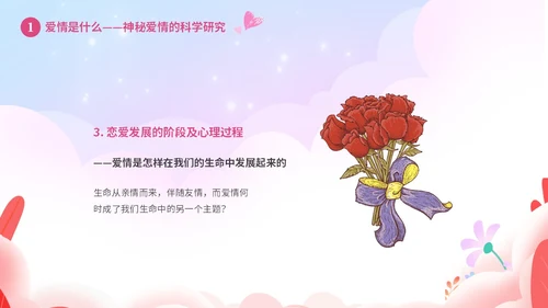 粉色温馨浪漫插画风大学生恋爱心理学课件PPT