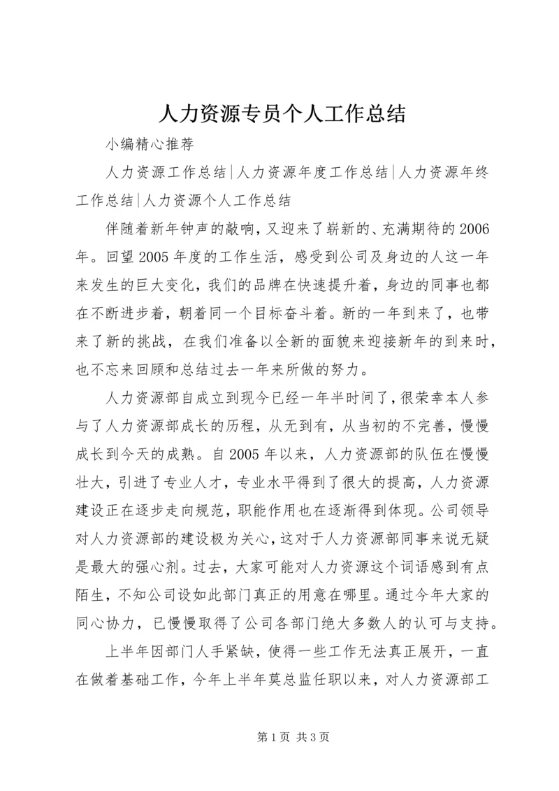 人力资源专员个人工作总结.docx