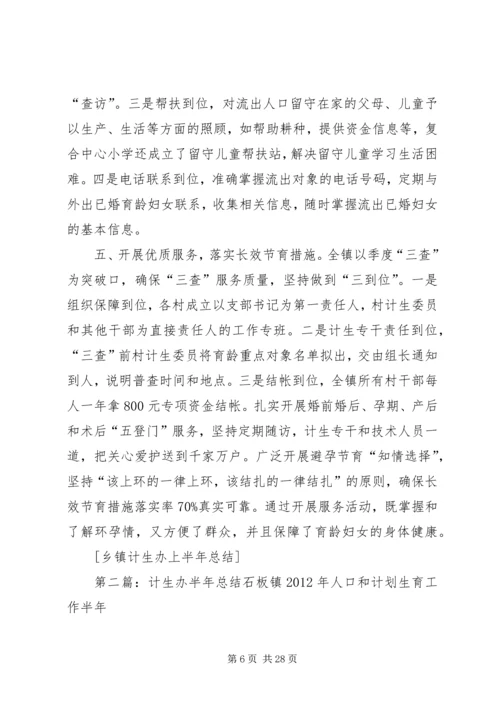 乡镇计生办上半年总结.docx