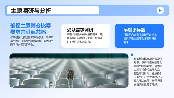 蓝色3D风成功的英语演讲比赛方案PPT模板