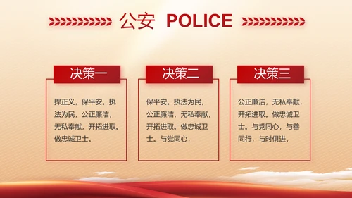 红色大气警察公安工作总结汇报PPT