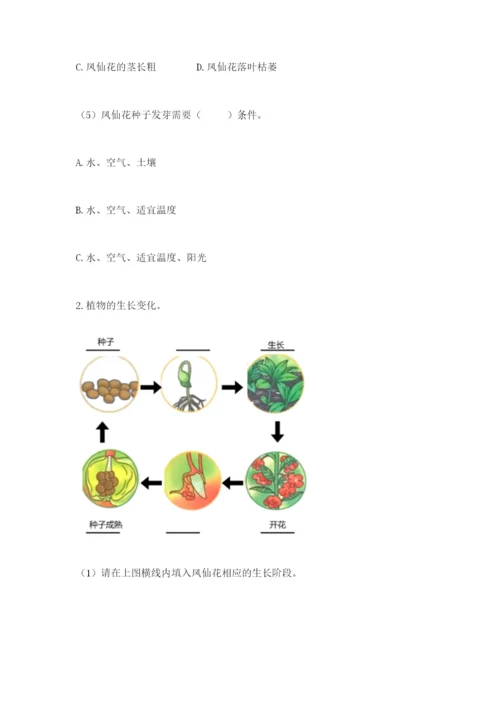 教科版四年级下册科学第一单元《植物的生长变化》测试卷带精品答案.docx