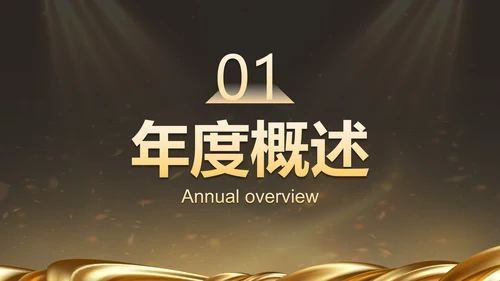 金色奢华企业周年庆晚会活动策湖PPT模板