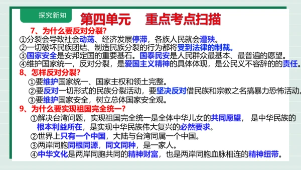 九上道法第四单元《和谐与梦想》复习课件2024 