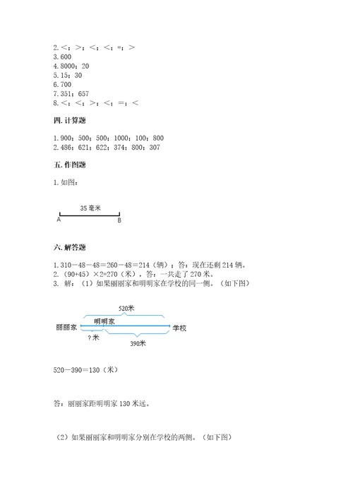 小学三年级上册数学期末测试卷含完整答案（网校专用）