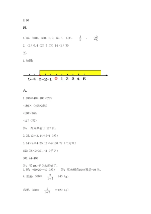 沪教版六年级数学下学期期末测试题附参考答案【巩固】.docx