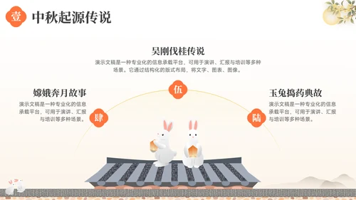 黄色中国风传统节日中秋节主题班会PPT模板