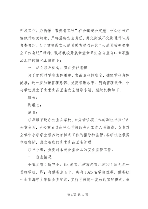 第一篇：校区营养餐自查报告.docx