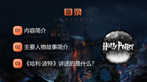 穿越哈利波特魔法世界PPT模板