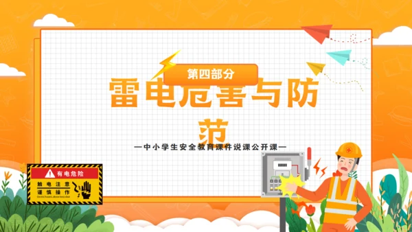 卡通风中小学生用电安全教育课件通用PPT模板