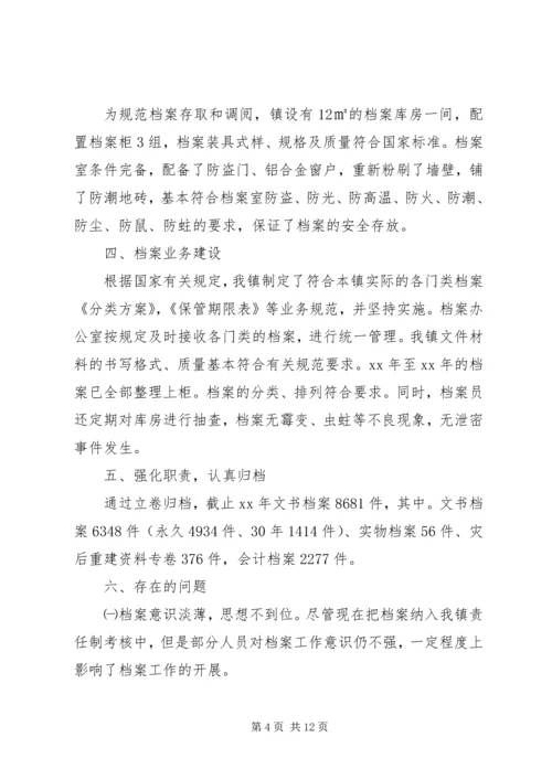 乡镇档案执法自查报告.docx