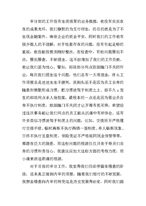 关于银行审计个人工作总结多篇