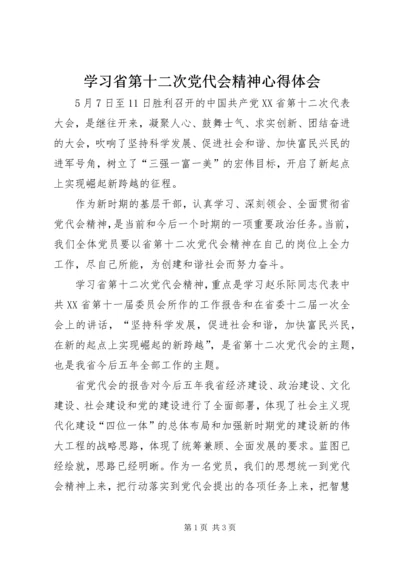 学习省第十二次党代会精神心得体会 (4).docx