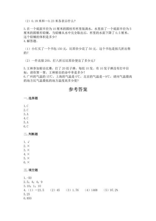 北师大版六年级下册数学期末测试卷a4版可打印.docx