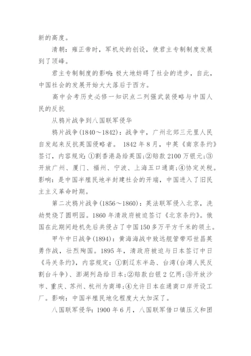 高中会考历史必修一知识点复习归纳.docx