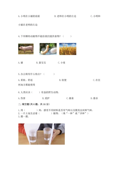 教科版二年级上册科学期末测试卷含完整答案（有一套）.docx