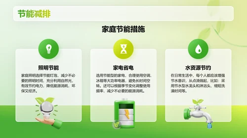 绿色3D风低碳环保倡议PPT模板