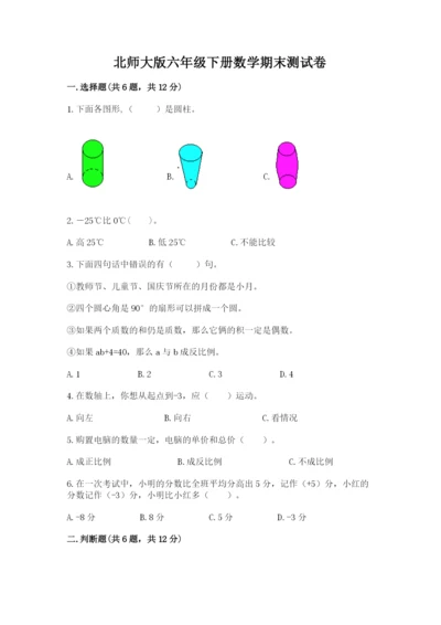北师大版六年级下册数学期末测试卷及参考答案【典型题】.docx