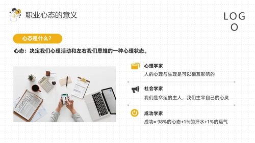 黄灰简约如何保持良好的职业心态PPT模板宣传PPT动态PPT