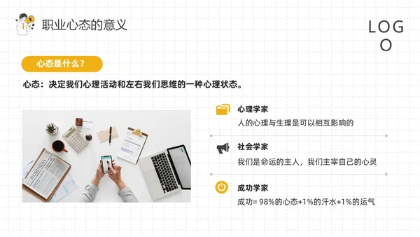黄灰简约如何保持良好的职业心态PPT模板宣传PPT动态PPT
