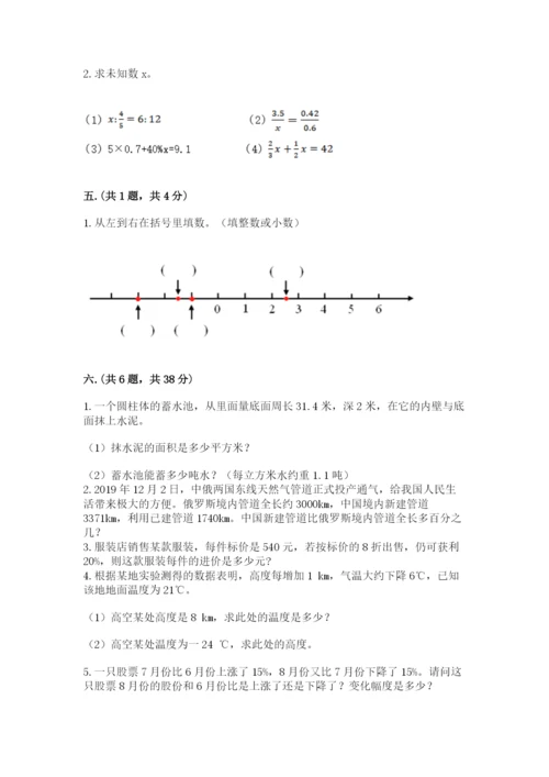苏教版六年级数学下学期期末测试题附答案（名师推荐）.docx