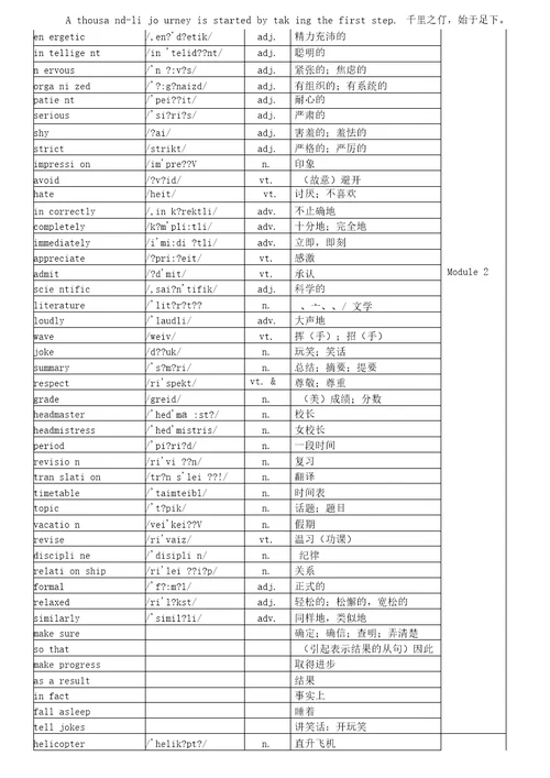 外研版高中英语必修一到选修八单词汇总表带音标