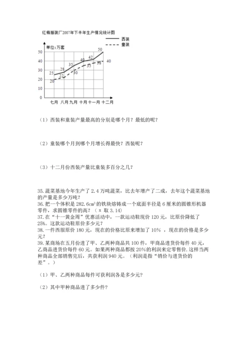 六年级小升初数学解决问题50道精品（综合题）.docx