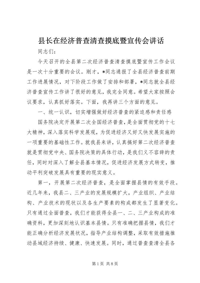 县长在经济普查清查摸底暨宣传会讲话.docx