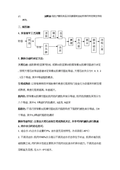 畜产品加工复习题