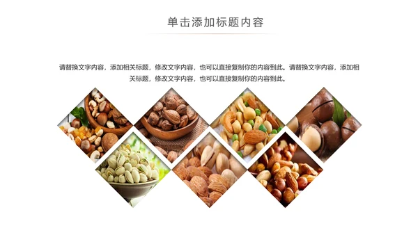 休闲美食美味坚果干果宣传画册PPT模板
