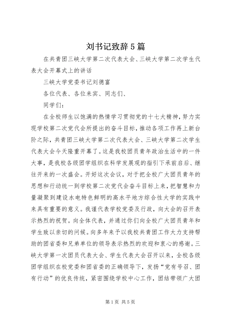 刘书记致辞5篇.docx