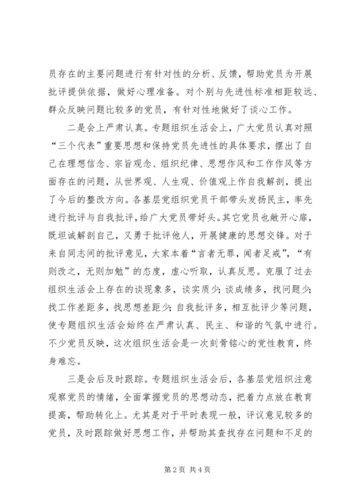 镇专题组织生活会小结 (4).docx