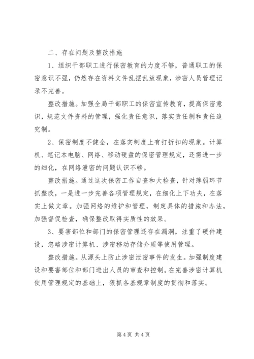 县建设局保密工作自查情况汇报.docx